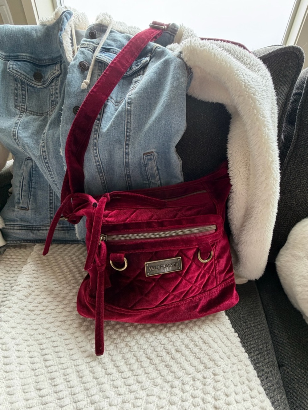 Wallflower Red Quilted Velvet Bag - vintage style purse